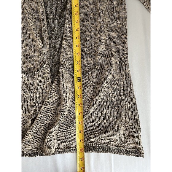 Eileen Fisher Gray Open Long Knit Cardigan Organic Linen Cotton Office Large - Picture 8 of 9